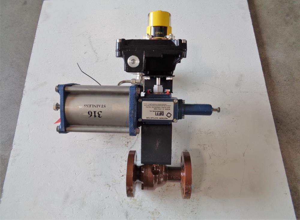 KF 1" 300# WCB 2-Piece Ball Valve,  Raised Face, with Biffi Morin Actuator